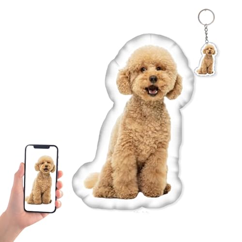 Personalisiertes Foto-Kissen mit Bild 3D-Druck Hund Katze geformtes Kissen, personalisiertes Hundekissen, Geschenk für Thanksgiving, Weihnachten, Valentinstag, Halloween (50,8 cm) von Generisch