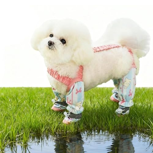 Pet Anti Dust Pants, Waterproof Anti Dirt Pants for Dogs, Anti-Slip Waterproof Rain/Snow Boots with Adjustable Suspender, Protector Shoes for Small & Medium Dog Walking, Hiking (B,S) von Generisch