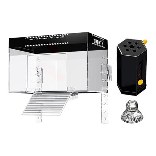 Pet-Schildkrötenbecken mit Deckel, 20 x 14 x 14 cm, Reptilien-Ruheland, Wasser-Terrapin-Gehege, Käfig, Polycarbonat, hitzebeständig, Reptilien-Ruheland zur Beobachtung für Restaurant, Balkon von Generisch