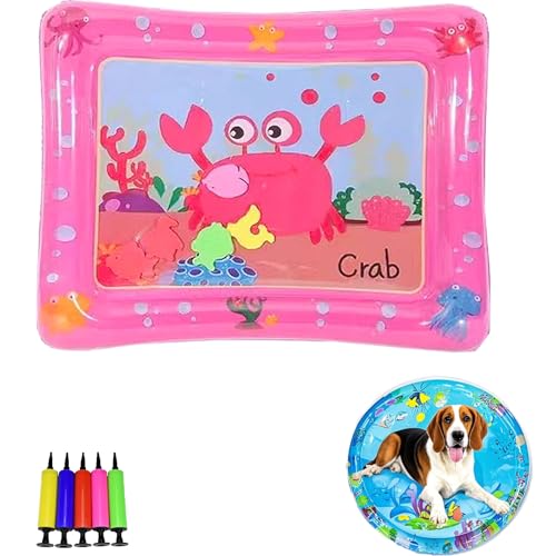 Pet Water Bed, Thickened Water Sensory Play Mat for Cats Dog, Non-Scratch Design for Self Play Feel Cool Comfort Washable Inflatable Playmat (G,41.3 * 41.3inch) von Generisch