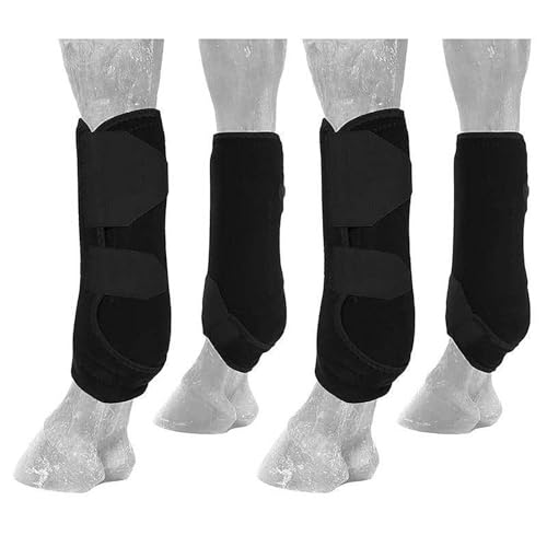 Pferdebandagen – Stallbandagen & Sehnenschoner für Reitsport und Geländeritte | Protectores para Caballos (Black,M) von Generisch
