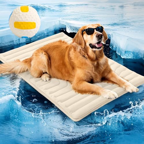 PfotenChill - Die Innovative Kühlmatte für Hunde,Pfotenchill Kühlmatte Hund,Pfotenchill Kühlmatte Eiskühler Stoff,Schützt Deinen Hund Vor Überhitzung,für Gartenbett,Autositz (Khaki, XL(150 x 101 cm)) PfotenChill - Die Innovative Kühlmatte für Hunde,Pfotenchill Kühlmatte Hund,Pfotenchill Kühlmatte Eiskühler Stoff,Schützt Deinen Hund Vor Überhitzung,für Gartenbett,Autositz (Khaki, XL(150 x 101 cm)) von Generisch