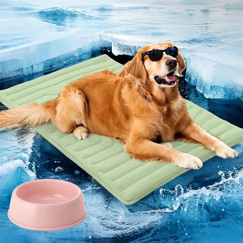 Pfotenchill Kühlmatte Hund, Pfotenchill-Die Innovative Kühlmatte für Hunde, Kühldecke Aus Kühlgewebe Wendbar, Maschinenwaschbar, Selbstkühlende Pads Sicher und Komfortabel für Deinen Hund (Grün, XL) Pfotenchill Kühlmatte Hund, Pfotenchill-Die Innovative Kühlmatte für Hunde, Kühldecke Aus Kühlgewebe Wendbar, Maschinenwaschbar, Selbstkühlende Pads Sicher und Komfortabel für Deinen Hund (Grün, XL) von Generisch