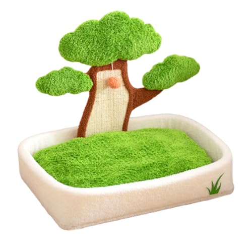 Pine -Haustierbett, Universelles Design Für Das Ganze Jahr Über Komfort, Kurze Plüsch, PP -Baumwolle, Holz, Abnehmbar Und Waschbar, Cat Lounge -Bett, Leine Und Spiel, Um Die Instinkte Ihres von Generisch