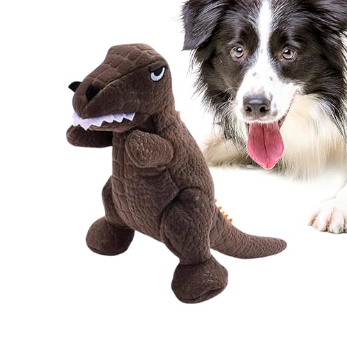 Plüsch-Dinosaurier-Hundespielzeug, interaktives Plüsch-Spielzeug zum Zahnen, 22 x 16 cm, Zahnreinigung, widerstandsfähiger Biss, attraktiv für kleine und mittelgroße Hunde und Katzen von Generisch