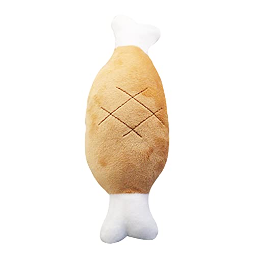 Plüsch-Doppelknochen-Hähnchenschenkel-Zähneknirschen Soundmaking Toy Pet Supplies Interaktiver Kaugummi (A, One Size) von Generisch