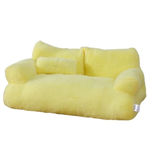Plüsch-Hundebett, weiches Katzensofa, waschbar, rutschfeste Unterseite, für mittelgroße und kleine Haustiere von Generisch