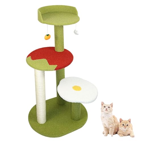 Plüsch-Katzenbaum, 4-stöckiger Kletterturm mit Sisal-Kratzbaum, Aktivitätszentrum für Kätzchen, Sprungplattformen, Sitzstange & baumelndes Spielzeug zum Spielen & Ausruhen Plüsch-Katzenbaum, 4-stöckiger Kletterturm mit Sisal-Kratzbaum, Aktivitätszentrum für Kätzchen, Sprungplattformen, Sitzstange & baumelndes Spielzeug zum Spielen & Ausruhen von Generisch
