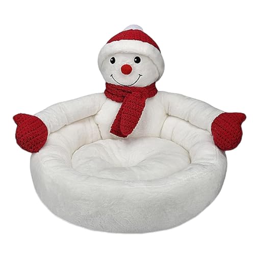 Plüsch-Katzenbett – Gemütliche Haustierbetten, Weihnachtskatzenhaus | Tragbares Winter-Kätzchenbett mit Weihnachtsmütze und Schal, rutschfeste Flanell-Unterseite, -Plüsch-Katzenbetten für Plüsch-Katzenbett – Gemütliche Haustierbetten, Weihnachtskatzenhaus | Tragbares Winter-Kätzchenbett mit Weihnachtsmütze und Schal, rutschfeste Flanell-Unterseite, -Plüsch-Katzenbetten für von Generisch