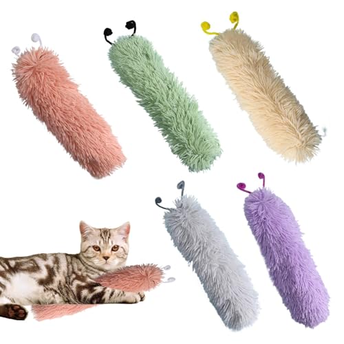 Plüschspielzeug Für Katzen Mit Katzenminze - 5er Set Katzenkauspielzeug In Raupenform,Multifunktionale Beißringe Für Kleine & Mittelgroße Kitten Plüschspielzeug Für Katzen Mit Katzenminze - 5er Set Katzenkauspielzeug In Raupenform,Multifunktionale Beißringe Für Kleine & Mittelgroße Kitten von Generisch