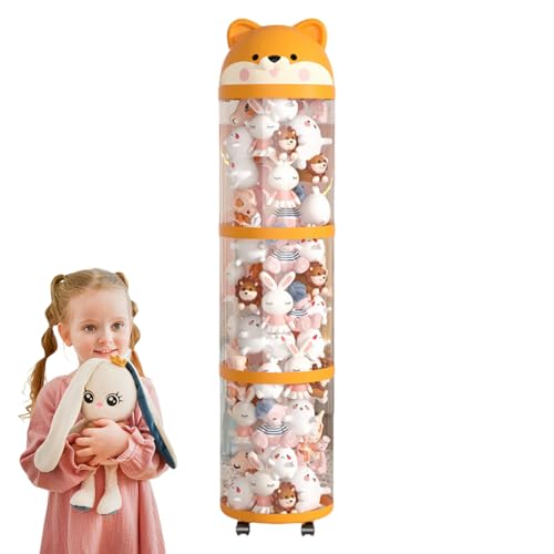 Plüschtier Halter | Plüschtier Aufbewahrungskorb | Großer durchsichtiger Turm mit Rädern, Stofftierhalter Röhre zur Raumdekoration für Spielzimmer, Schlafzimmer und von Generisch