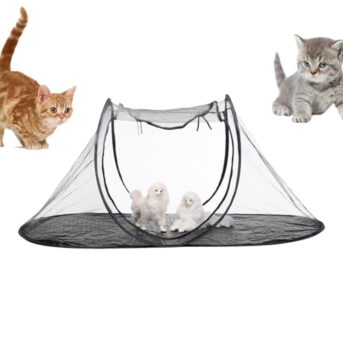 Portable Cat Playpen, Foldable Outdoor Puppy Pen, 47.24x24.8in Small Animal Kennel, Authentic Easy Set Up Crate, Breathable Travel Tent for Kittens, Puppies von Generisch