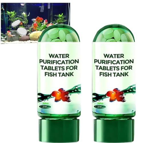 Powerful Aquarium Water Purification Tablet for Fish Tank,Wasserreinigungstabletten,Aquarienreiniger,Schnelle Wasserreinigung (2 Flaschen) von Generisch