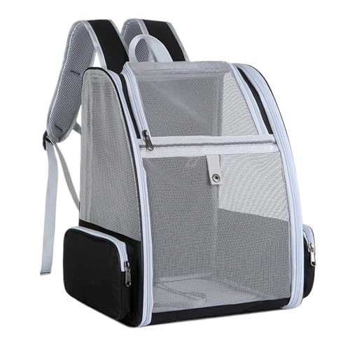 Praktische, faltbare grenzüberschreitende Haustiertasche für Katzen und Hunde, tragbar, atmungsaktiv, geräumig, Katzenrucksack (schwarz) von Generisch