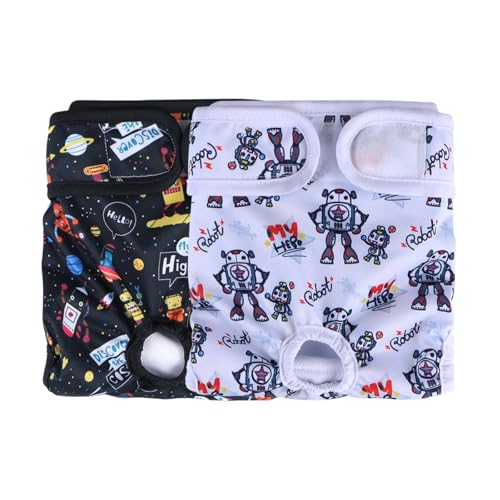 Premium Schutzhose für läufige Hündinnen | 2er-Set mit Saugpads & verstellbaren Beinbündchen | Atmungsaktive Hundewindeln gegen Urin/Blutung (S,3) von Generisch