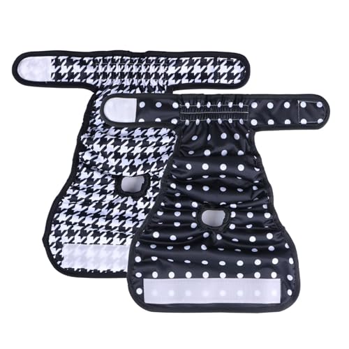 Premium Schutzhose für läufige Hündinnen | 2er-Set mit Saugpads & verstellbaren Beinbündchen | Atmungsaktive Hundewindeln gegen Urin/Blutung (m,4) von Generisch