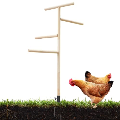 Professionelle Hühnertrainingsstange 145x40cm Hühnerbarschspielzeug Metallverstärkter Erdspieß Für Sicheren Stand Im Freigehege, Ideal Für Hühnerhaltung Und Vogelvolieren von Generisch