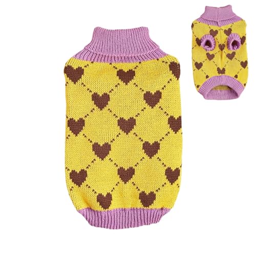 Pullover für Hunde,Pullover für kleine Hunde,Haustierkleidung Hundemantel Haustierpullover - Rollkragenpullover, Katzenpullover, Hundekleidung, Welpenpullover, Herzstrickpullover für kaltes Wetter Pullover für Hunde,Pullover für kleine Hunde,Haustierkleidung Hundemantel Haustierpullover - Rollkragenpullover, Katzenpullover, Hundekleidung, Welpenpullover, Herzstrickpullover für kaltes Wetter von Generisch