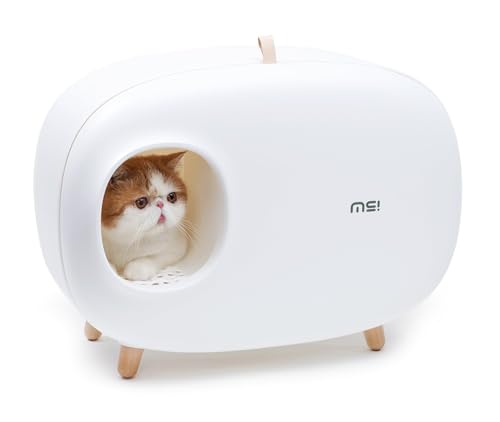 Purpurra Katzentoilette Katzentoilette geschlossenes Design, mit Katzenstreuschaufel (Weiß) von Generisch