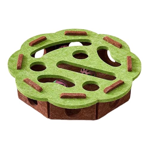 Puzzlespielzeug Für Katzen - Filzspielzeug Mit Glöckchen Zubehör Labyrinthspiel Zur, Interaktives Intelligenzspielzeug Puzzle Spiele Für Katzen | Förderung Kratzübung Pfotenmotorik Jagdtraining von Generisch