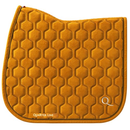 QUARTERLINE Premium Satteldecke für Pferde - Honney Comb Collection | Dressur & Springen | Atmungsaktiv, Stoßdämpfend, Elegante Farben, Pflegeleicht (Chai Tea Dressage) von Generisch