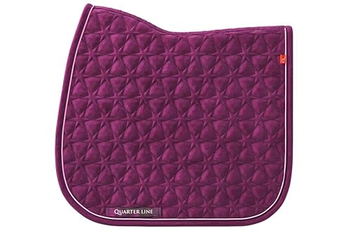 QUARTERLINE Premium Satteldecke für Pferde - Stars Collection | Dressur & Springen | Atmungsaktiv, Stoßdämpfend, Elegante Farben, Pflegeleicht (Grape Wine Dressage) von Generisch