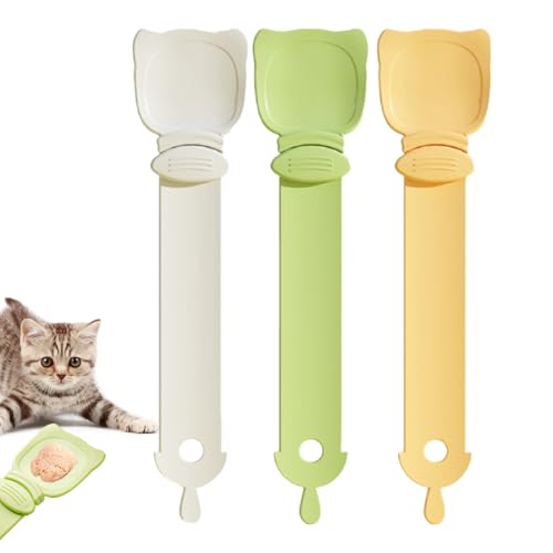Quetschlöffel für Katzen, Quetschlöffel für Katzenstreifen - Nassfutter-Quetschfutterautomat - Multifunktionaler hängender Futterlöffel für Haustiere mit Haken, arbeitssparender Futterlöffel zum Auspr von Generisch