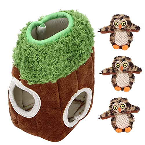 Quietschendes Hundespielzeug, interaktives Spielzeug für Welpen und kleine, mittelgroße Hunde, Plüsch, quietschend, weiches Baumloch, Hundepuzzle zum Suchen und Verstecken mit Eule, Spielzeug für Quietschendes Hundespielzeug, interaktives Spielzeug für Welpen und kleine, mittelgroße Hunde, Plüsch, quietschend, weiches Baumloch, Hundepuzzle zum Suchen und Verstecken mit Eule, Spielzeug für von Generisch