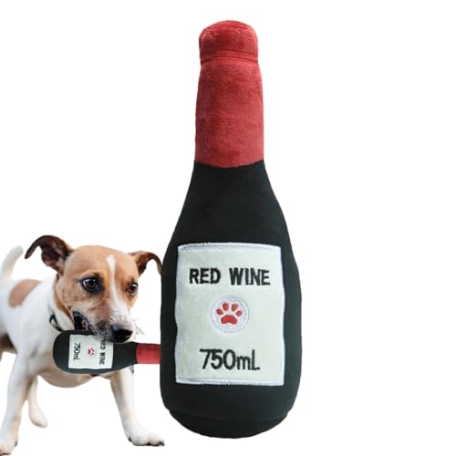 Quietschendes Hundespielzeug - Bissfestes Quietschendes Bierformspielzeug - Interaktives Hundespielzeug, Chattering Chew Toy, Quietschen Plüsch Hundespielzeug für Welpen Zahnen Quietschendes Hundespielzeug - Bissfestes Quietschendes Bierformspielzeug - Interaktives Hundespielzeug, Chattering Chew Toy, Quietschen Plüsch Hundespielzeug für Welpen Zahnen von Generisch