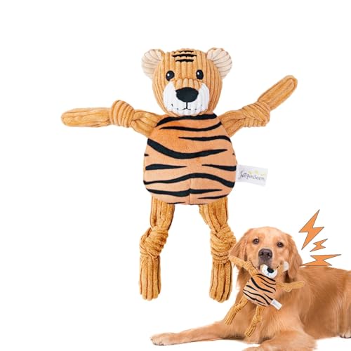 Quietschendes Hundespielzeug – Quietschendes Kauspielzeug für Hunde, wiederverwendbar, Tierform, Plüsch-Kauspielzeug, Zahnspielzeug für kleine, mittelgroße Welpen und Katzen von Generisch