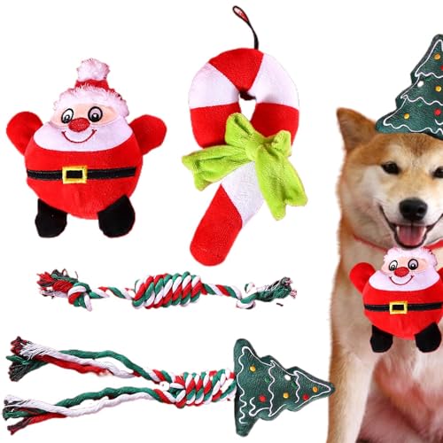 Quietschendes Hundespielzeug – Quietschendes Plüschspielzeug, Zahnspielzeug für Hunde, interaktives Weihnachtsspielzeug, Leckerli-Ball und quietschendes Hundespielzeug für Zuhause, Haustierzimmer und Quietschendes Hundespielzeug – Quietschendes Plüschspielzeug, Zahnspielzeug für Hunde, interaktives Weihnachtsspielzeug, Leckerli-Ball und quietschendes Hundespielzeug für Zuhause, Haustierzimmer und von Generisch