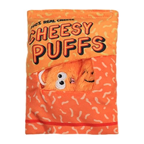 Quietschendes Plüschspielzeug für Hunde – Cartoon-Plüsch-Hundespielzeug, Snack-Taschen-Design, interaktives Kauspielzeug, um Langeweile für kleine Hunde im Innenbereich, für Hinterhof, Balkon, von Generisch