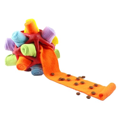 Quietschendes Spielzeug für Hunde, Schnüffelball, Apportierspielzeug, interaktives Haustier-Kauspielzeug, Rot und Grün, ansprechendes Spielzeug für drinnen und draußen, Wurfbälle, flexible Bälle für von Generisch