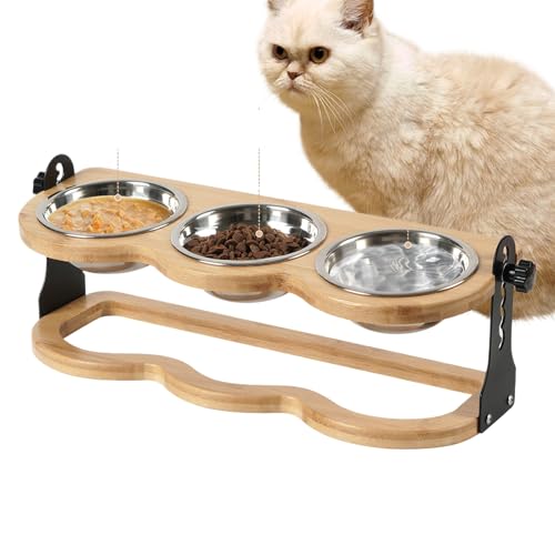 Raised Dog Bowl, Elevated Dog Food Dish Stand, 15.75x5.71x5.91 Inches Adjustable Tilted Pet Feeder with 3 Stainless Steel Bowls for Small Medium Large Dogs, Neck Friendly Water Raised Dog Bowl, Elevated Dog Food Dish Stand, 15.75x5.71x5.91 Inches Adjustable Tilted Pet Feeder with 3 Stainless Steel Bowls for Small Medium Large Dogs, Neck Friendly Water von Generisch