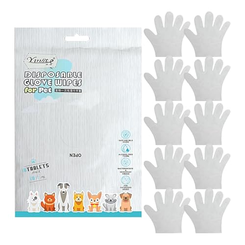 Reinigungstücher für Haustiere, Haustier-Reinigungshandschuhe, Trockenreinigungshandschuhe für Haustiere, mit 10 Stück, umweltfreundliche Haustier-Badetücher, Shampoo-Handschuhe für Hunde und Katzen, Reinigungstücher für Haustiere, Haustier-Reinigungshandschuhe, Trockenreinigungshandschuhe für Haustiere, mit 10 Stück, umweltfreundliche Haustier-Badetücher, Shampoo-Handschuhe für Hunde und Katzen, von Generisch