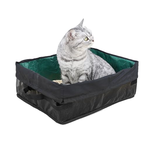 Reise Katzenklo - Niedriger Einstieg Katzenkiste | Auslaufsicher Leichtes Klappbares Tierzubehör Mit Geringem Einstieg Für Kätzchen Innenbereich Und Autoreisen von Generisch