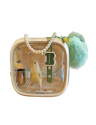 Reisekäfig für Vögel mit Sitzstange, für die Kontrolle des Campingplatzes, Tasche für Haustiere zum Wandern, für Vögel, atmungsaktiv, transparent, Papagei Cockatiel f von Generisch