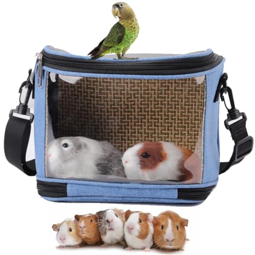 Reisetasche für Kleintiere: atmungsaktive tragbare Tragetasche mit transparenter Vorderseite, Reißverschluss für kleine Haustiere, Hamster, Ratten von Generisch