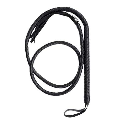 Reitpeitsche für Kostüme, 185 cm, Schwarz, Western Cowboy Stil, Halloween Accessoire (1) von Generisch