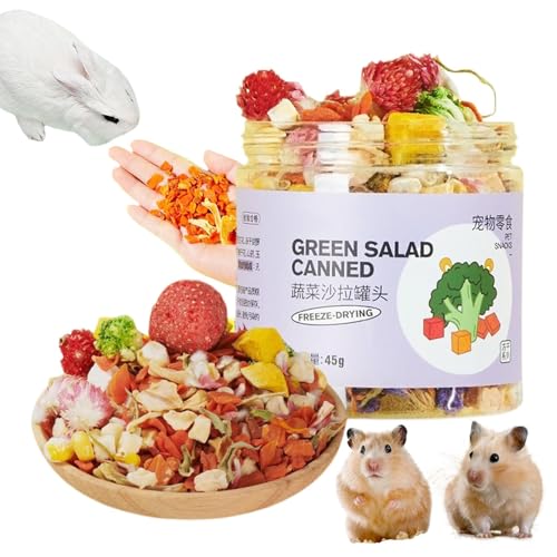 Rennmaus Kauspielzeug | 45g Hamster Kauspielzeug Häschen Snacks | Gesunde Vögel Leckerlis 10 Arten, Hamsterkauspielzeug gefriergetrocknete Backenzähne Spielzeug für syrische Zwerghamster von Generisch