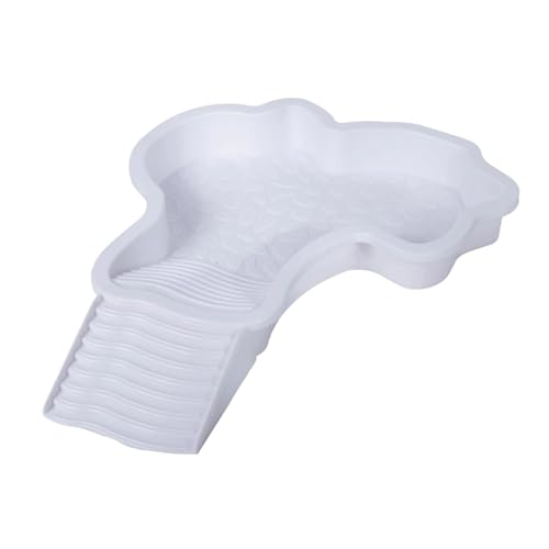 Reptilien-Badebecken,Schildkröten Badeschale Mit Geneigter Futterplatte,Geräumig, Robuste Materialien, Sicheres Design – Für Meeresschildkröten Und Verschiedene Reptilien (White) von Generisch