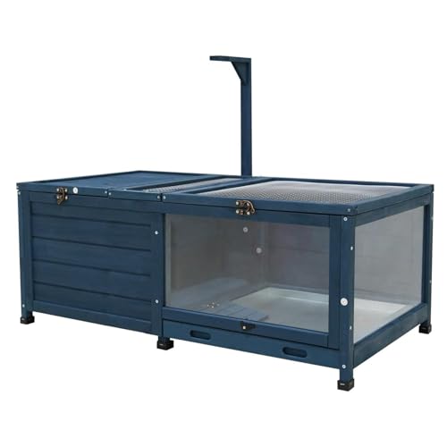 Reptilien-Lebensraum aus Holz mit abnehmbarem, wasserdichtem Tablett und Lampenhalterung, ideales Indoor-Outdoor-Gehege für Schildkröten und kleine Haustiere Reptilien-Lebensraum aus Holz mit abnehmbarem, wasserdichtem Tablett und Lampenhalterung, ideales Indoor-Outdoor-Gehege für Schildkröten und kleine Haustiere von Generisch