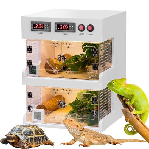 Reptilien-Terrarien, Reptilien-Thermostatbox, Reptilien-Tank mit heißer und kalter Trennwand, doppelte Temperaturregelung, mit Verschlussschnalle für Eidechsen, Hörner, Frösche, Schlangen, Weiß Reptilien-Terrarien, Reptilien-Thermostatbox, Reptilien-Tank mit heißer und kalter Trennwand, doppelte Temperaturregelung, mit Verschlussschnalle für Eidechsen, Hörner, Frösche, Schlangen, Weiß von Generisch