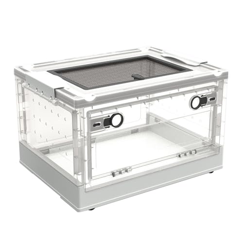 Reptilien Terrarium Box Mit Belüftungsloch | Transparente Kunststoff Kleintierzuchtbox, Leicht Zu Reinigender Haustierkäfig Für Kleintiere, Reptilien-Fütterungshabitat, 39.5x29.5x24cm von Generisch