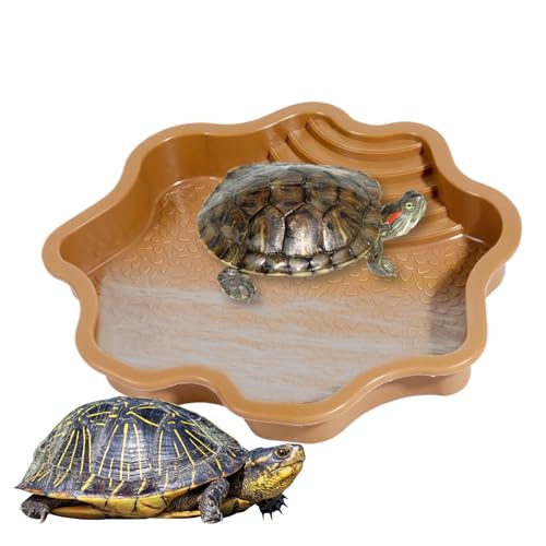 Reptilienbadepool - Schildkrötenbadepool | Curly Hair Pinsel Detangler Reptilienbadpool Schildkröte Mit Leiter | Schildkröte Badebad Pool Turtle Wasserschale Einweikschale Reptilienlebensraumzubehör von Generisch
