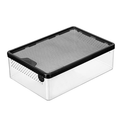Reptilienbox Fall - Belüftete Schlupfbehälter - Transparente Reptilien -Terrarium Atmungsfreie Anti -Flucht | Luftdicht Reptilien Cage Case Pet House Für Crickets Lizards Scorpions von Generisch