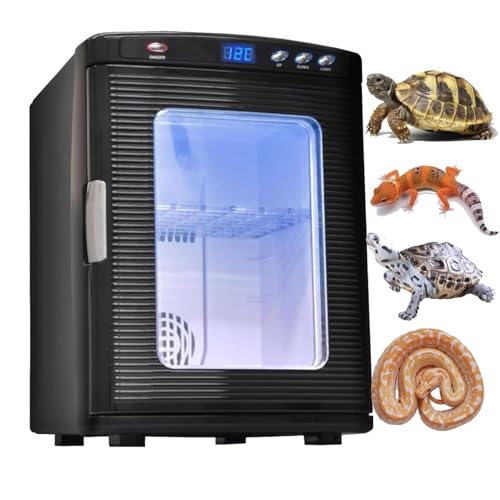 Reptilieneier-Brutkasten 25 l mit digitaler Temperaturregelung (5–60 °C) für Schlangen-, Schildkröten- und Eidechsenzucht – Herp-Kindergarten mit LED-Display, Auto-Turn und doppelter Belüftung von Generisch