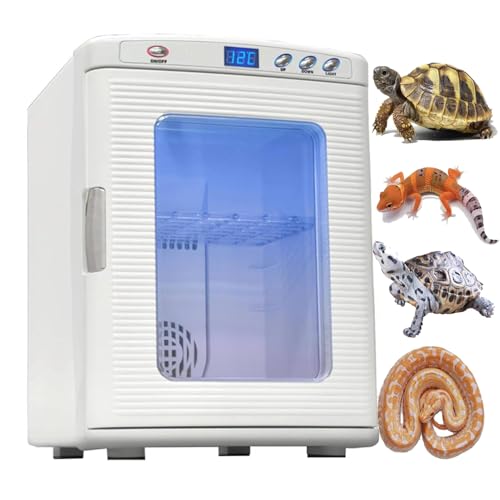 Reptilieneier-Brutkasten 25 l mit digitaler Temperaturregelung (5–60 °C) für Schlangen-, Schildkröten- und Eidechsenzucht – Herp-Kindergarten mit LED-Display, Auto-Turn und doppelter Belüftung von Generisch