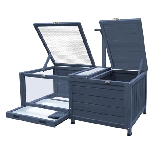 Reptiliengehege aus Holz mit abnehmbarem wasserdichtem Tablett und Lampenhalterung, idealer Wohnraum für drinnen und draußen für Kleintiere Reptiliengehege aus Holz mit abnehmbarem wasserdichtem Tablett und Lampenhalterung, idealer Wohnraum für drinnen und draußen für Kleintiere von Generisch