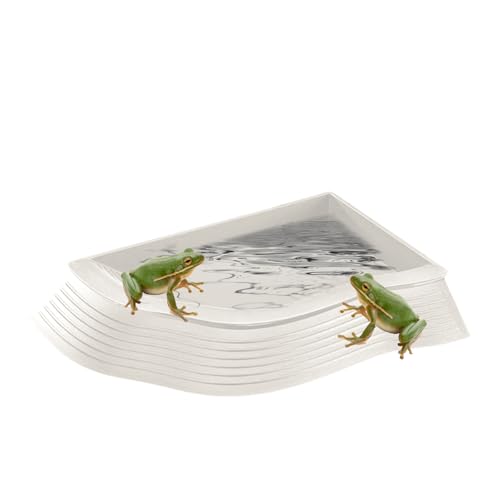 Reptilienpool Bowl - Rechtswinkel -Design Schildkröte Wasserschale | Nicht -Slip -Oberflächen -Wasserschüssel -Schildkrötezubehör | Schildkröte -Einweichengericht für Schlangen, Schildkröten und Eidec von Generisch